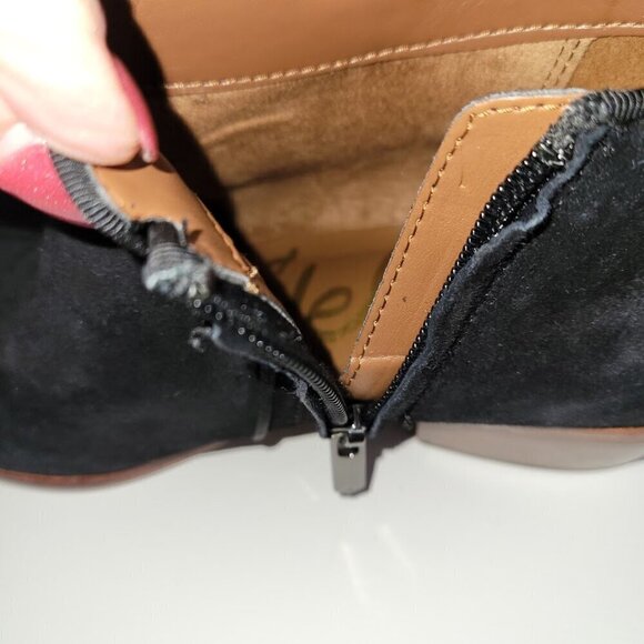 Sam Edelman Petty Black Suede Ankle Booties Side Zip Women's Size 6.5M - Picture 11 of 12